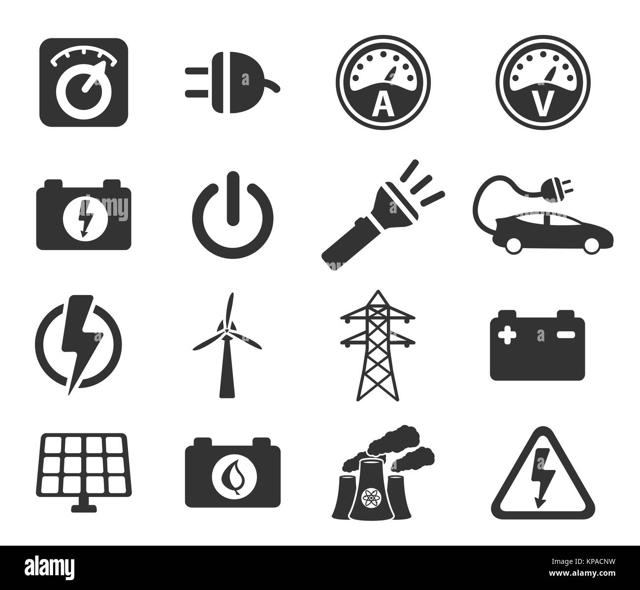 Strom einfach Symbole Stockfoto