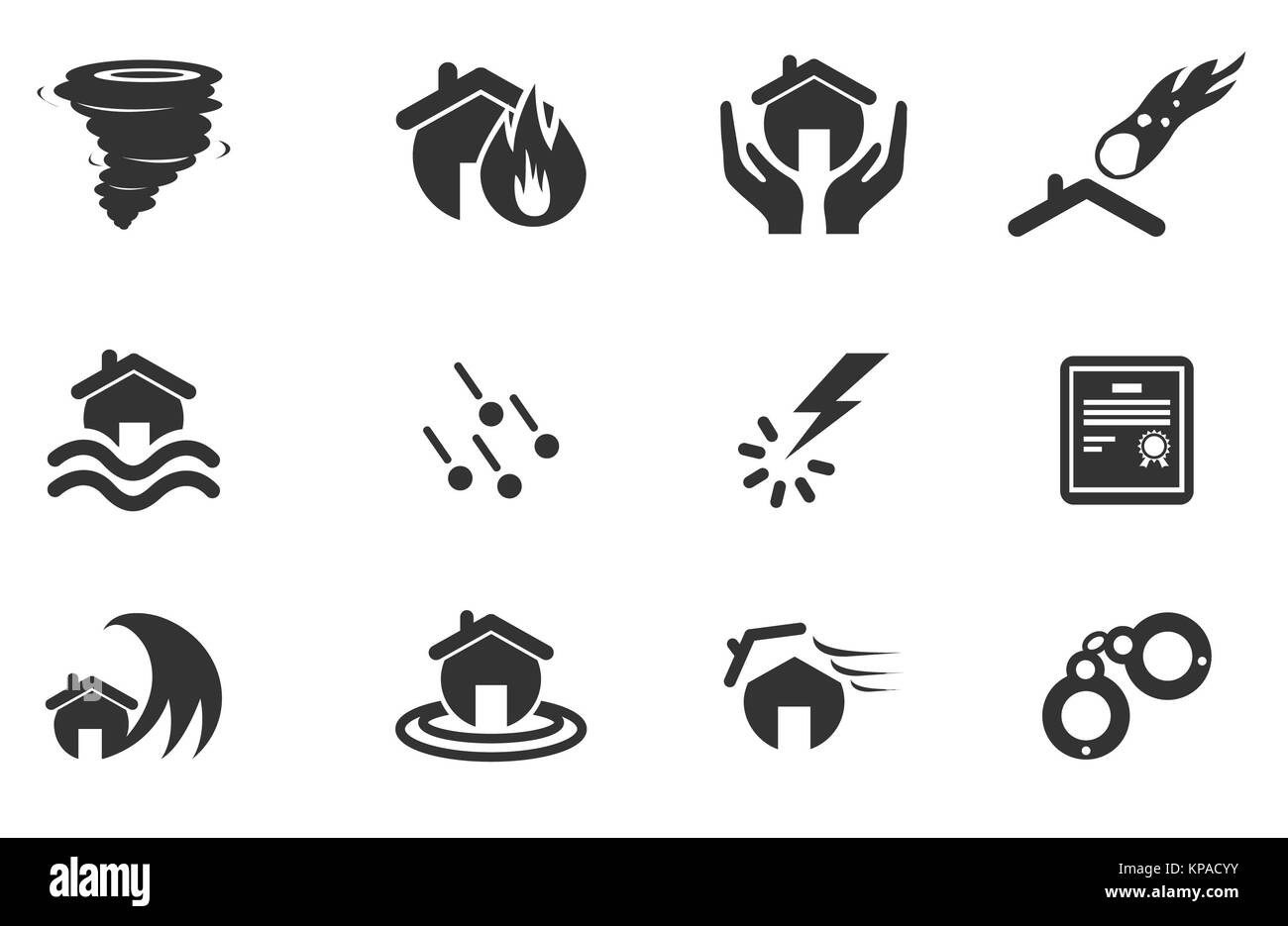 Home Versicherung Icons Stockfoto