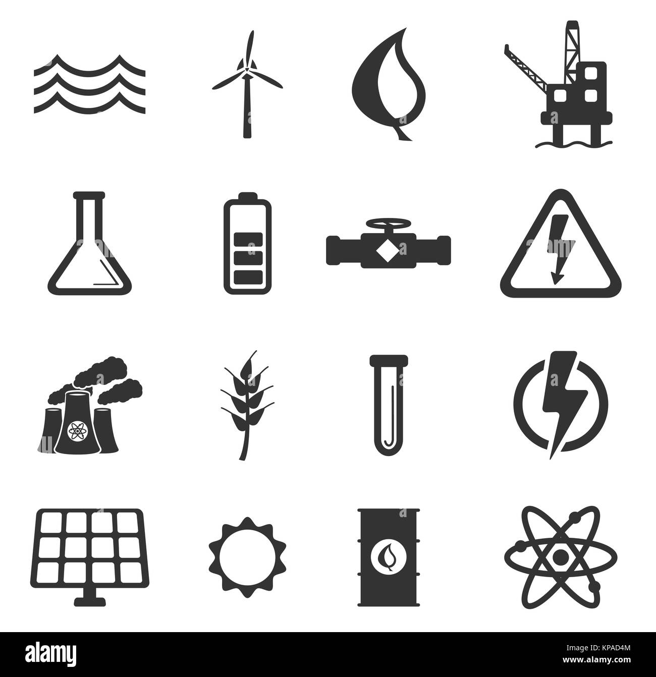 Bei der Stromerzeugung einfach Symbole Stockfoto