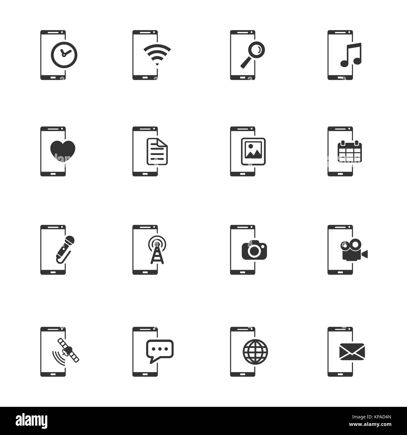 Smartphone einfach Symbole Stockfoto