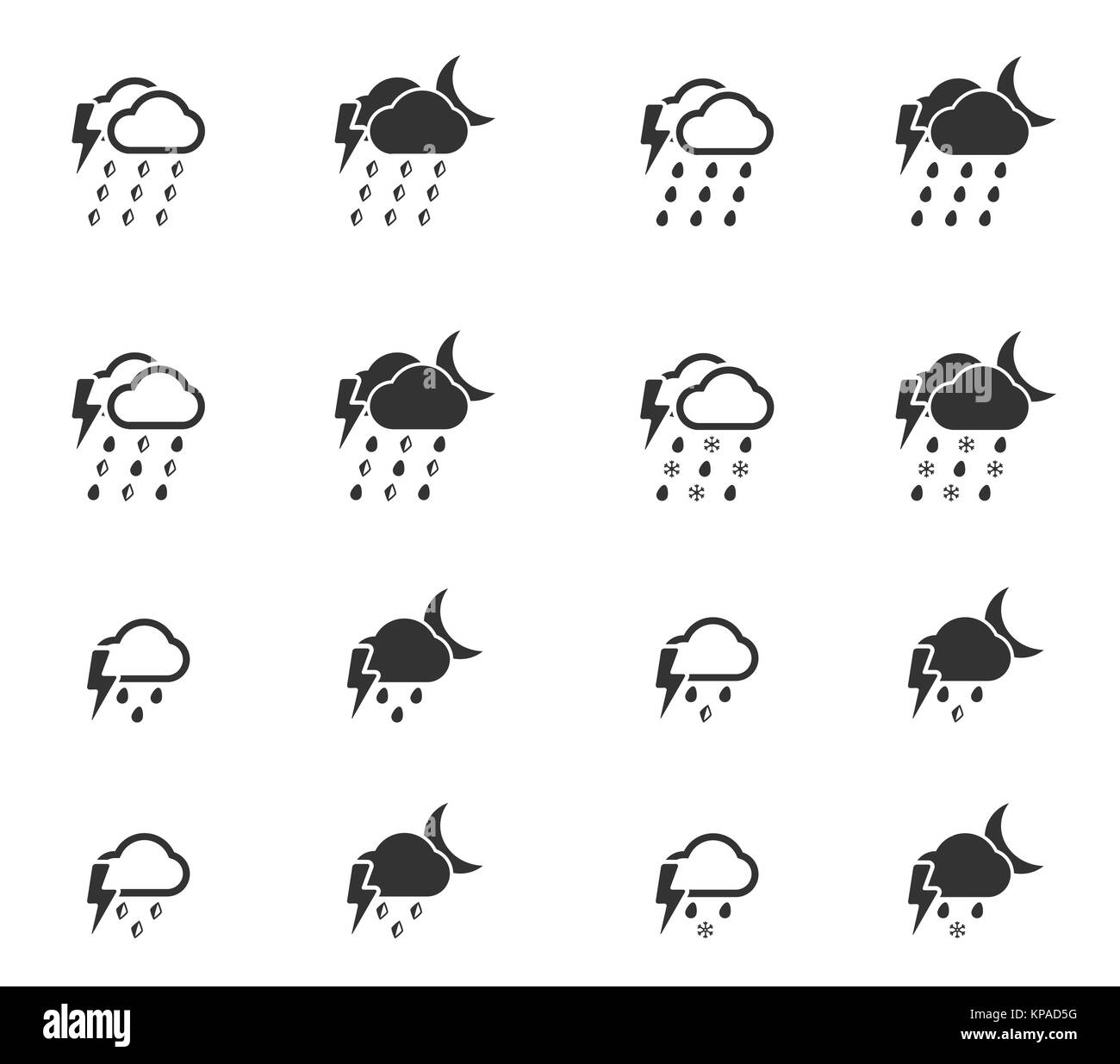 Das Wetter einfach Symbole Stockfoto
