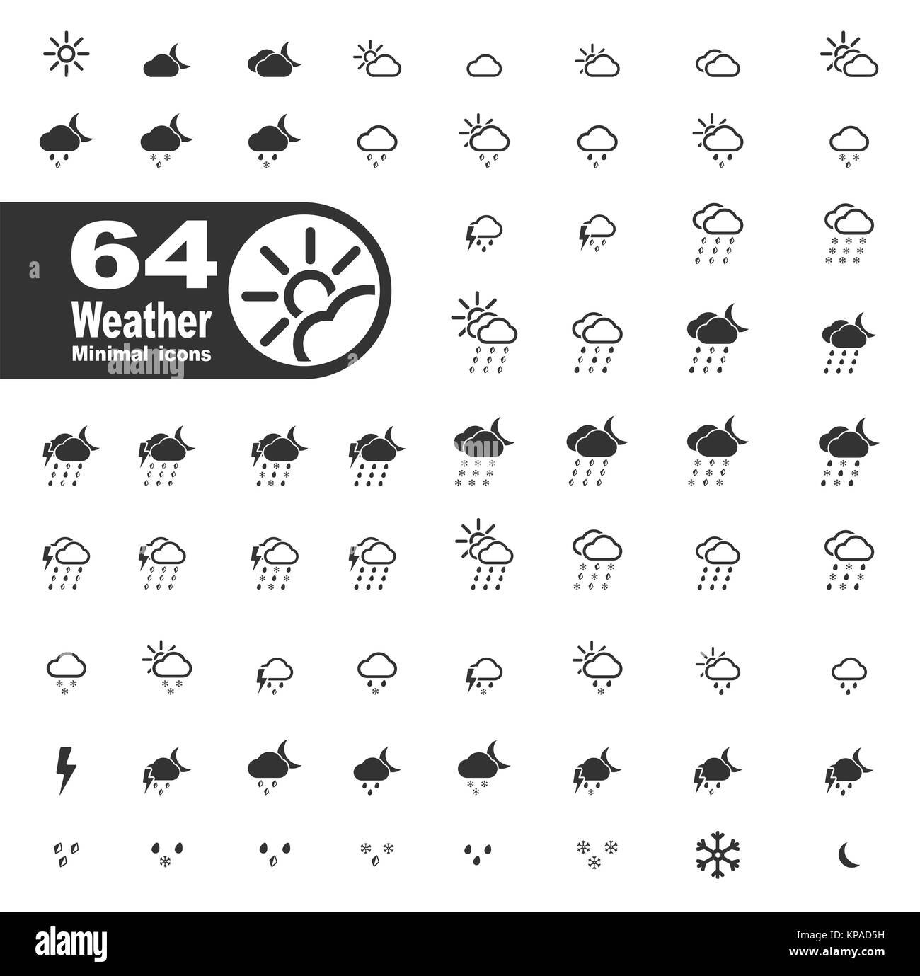 Das Wetter einfach Symbole Stockfoto