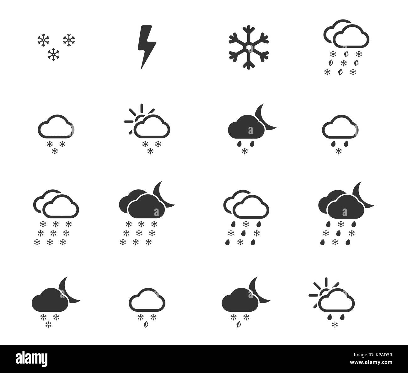 Das Wetter einfach Symbole Stockfoto