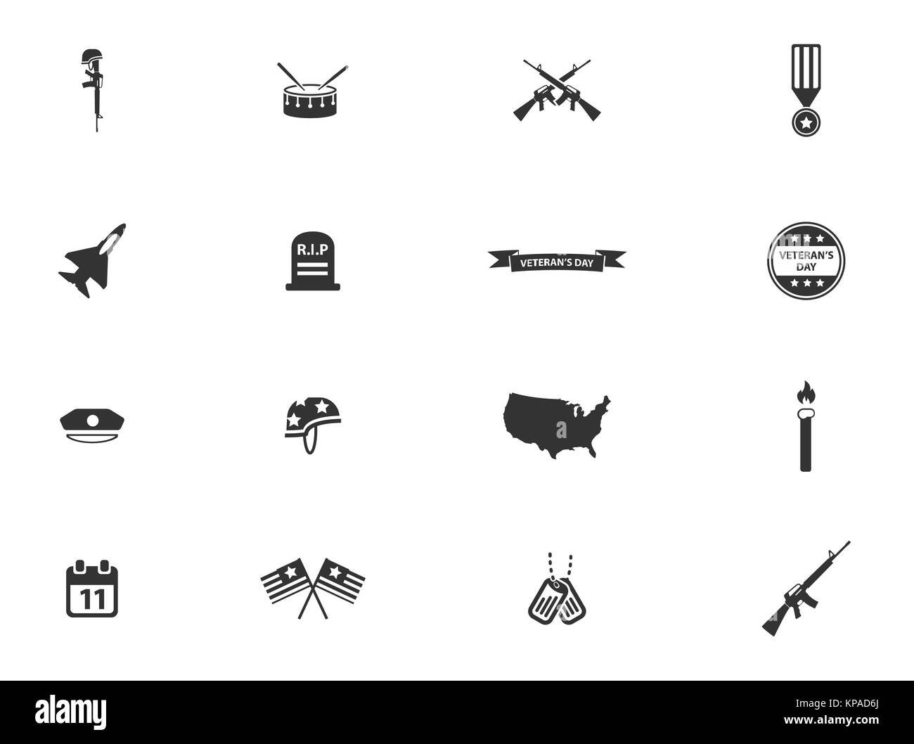 Veterans Day einfach Symbole Stockfoto