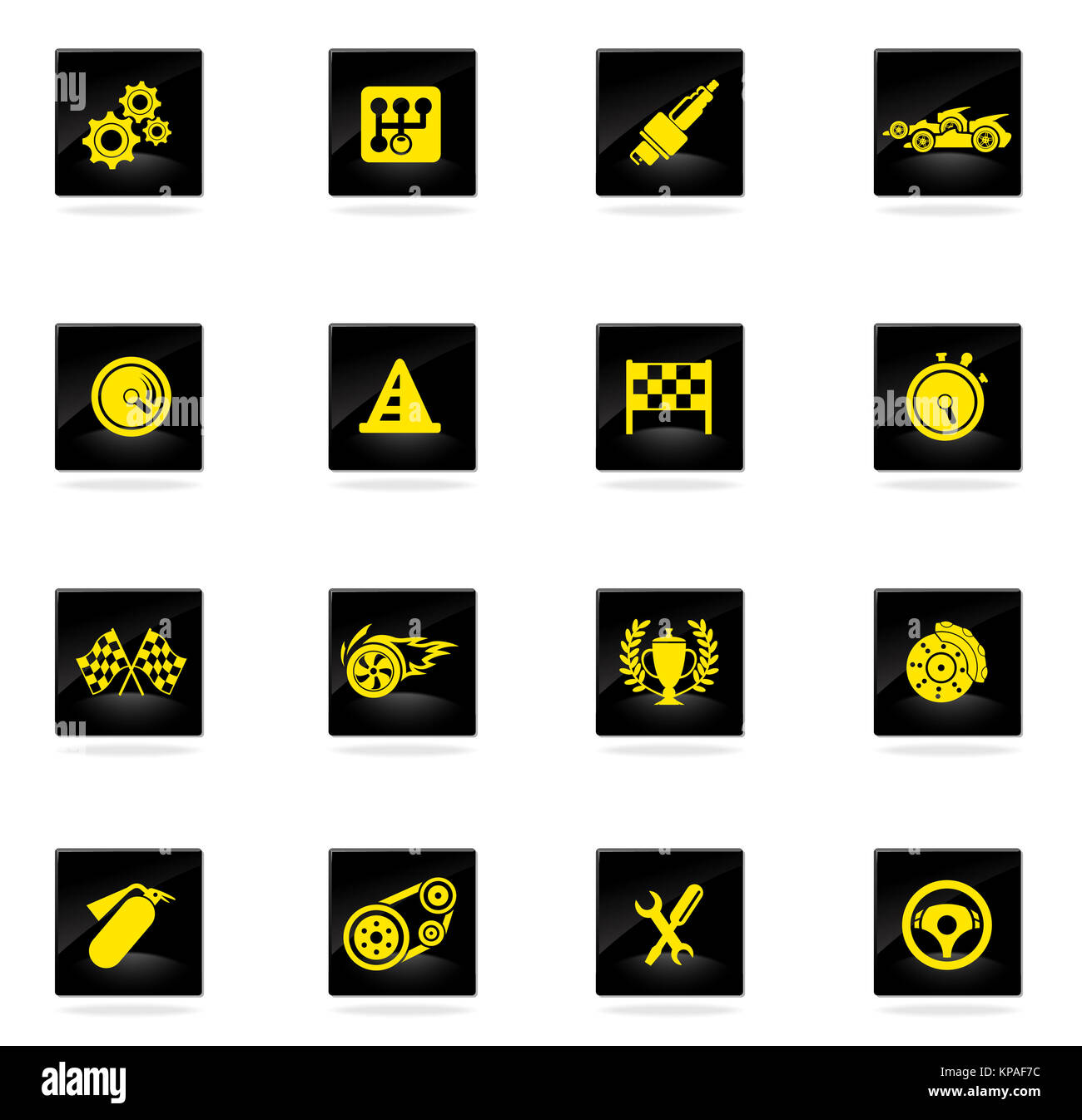 Rennsport Icons set Stockfoto