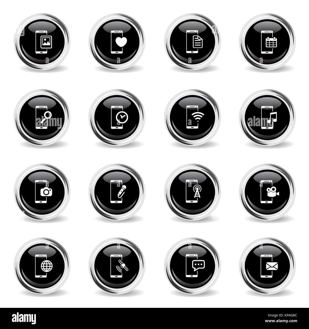 Smartphone einfach Symbole Stockfoto