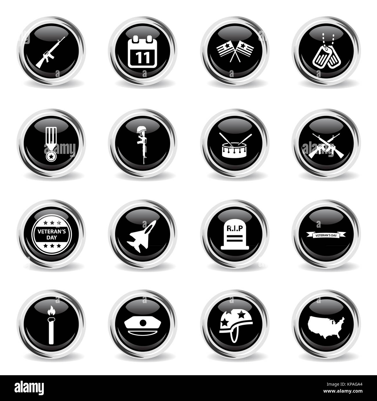 Veterans Day einfach Symbole Stockfoto