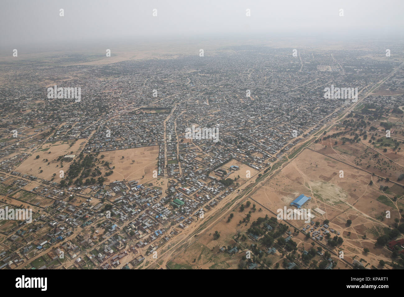 Maiduguri, Borno State, Nigeria. 27 Juni, 2017. Ein Luftbild von Maiduguri, der Stadt, Boko Haram geboren. Credit: Sally Hayden/SOPA/ZUMA Draht/Alamy leben Nachrichten Stockfoto