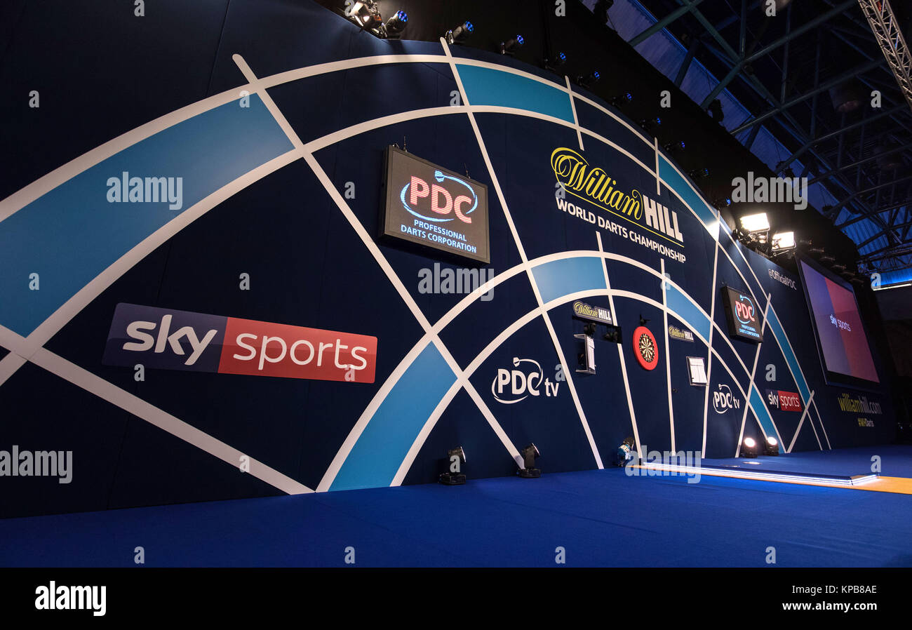 Allgemeine Ansicht der oche während des Tages eine der William Hill World  Darts Championship im Alexandra Palace, London Stockfotografie - Alamy