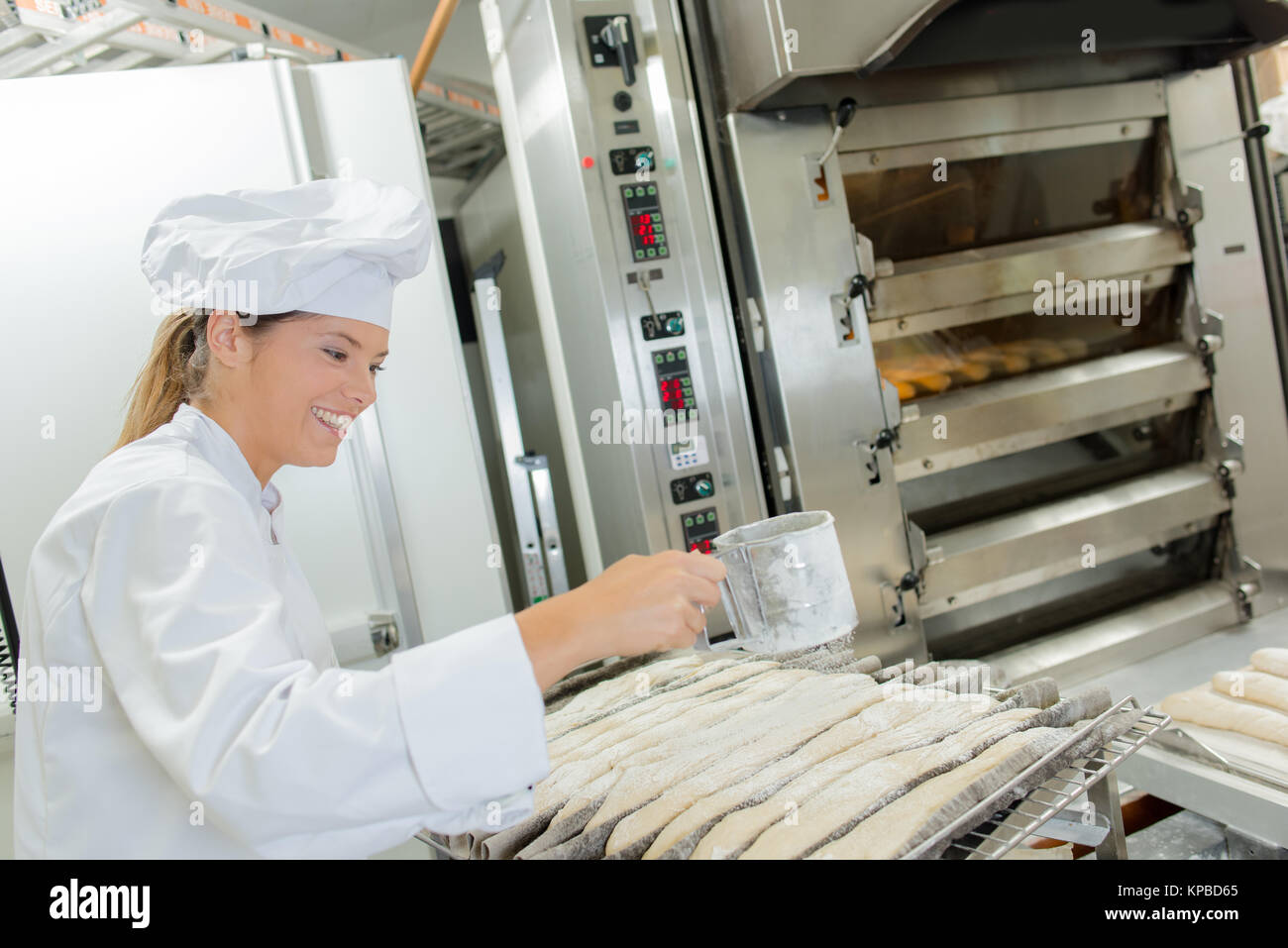 Die Herstellung von Brot Stockfoto