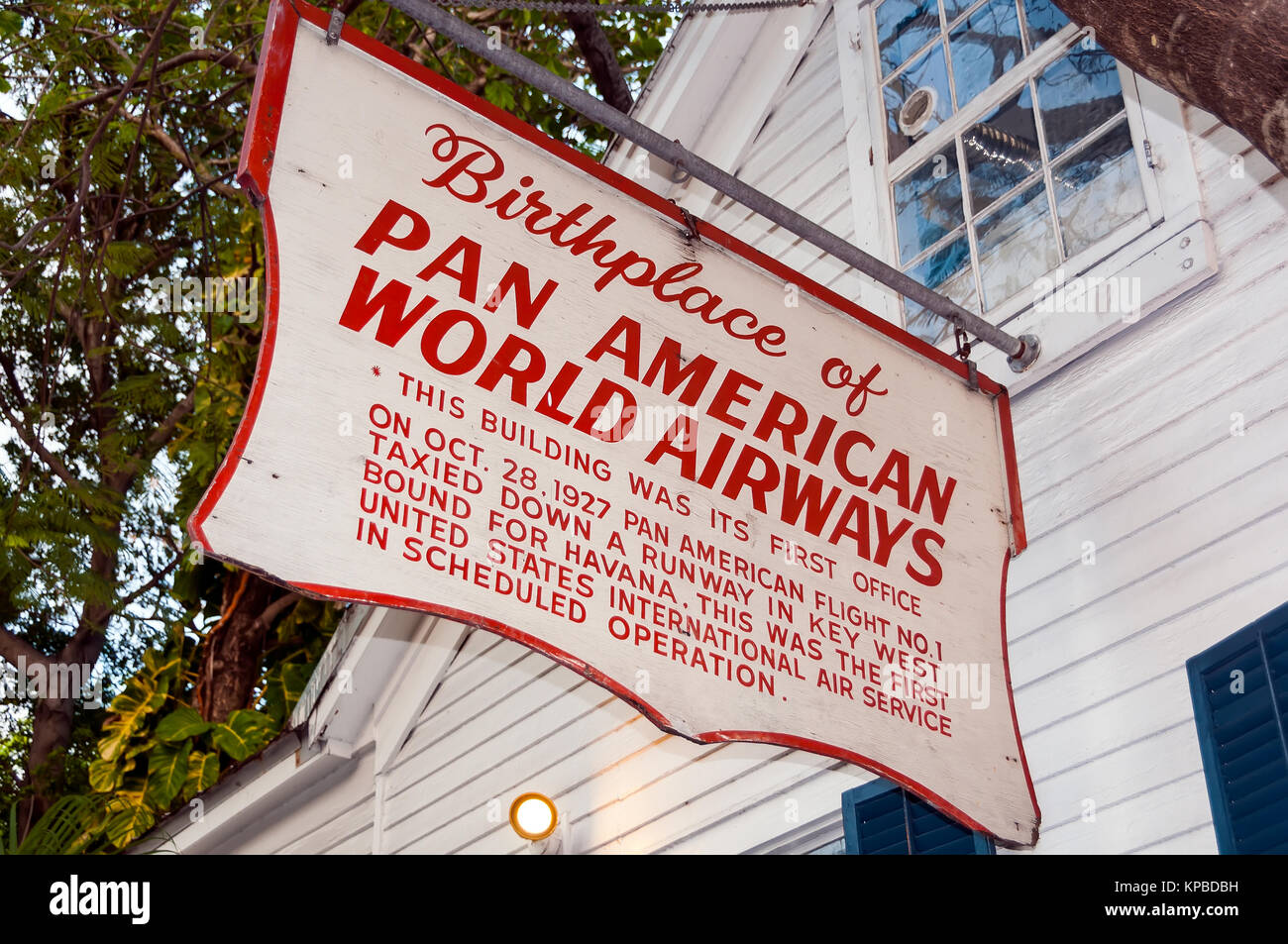 Geburtsort von Pan Amerian World Airways unterzeichnen, Key West, Florida Stockfoto