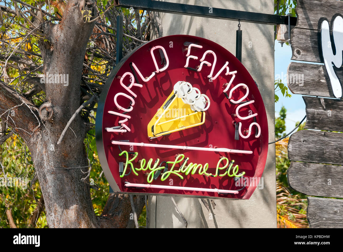 Weltberühmte Key Lime Pie outdoor Leuchtreklame Key West Florida Stockfoto