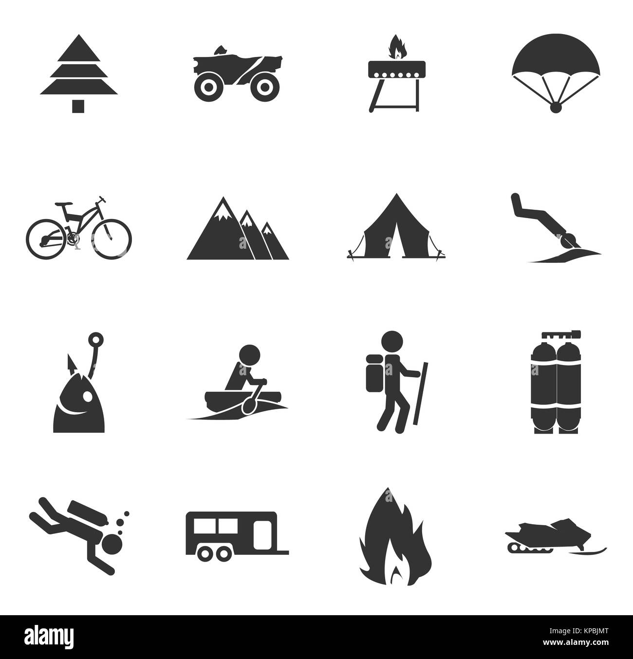 Aktive Erholung-Symbole Stockfoto