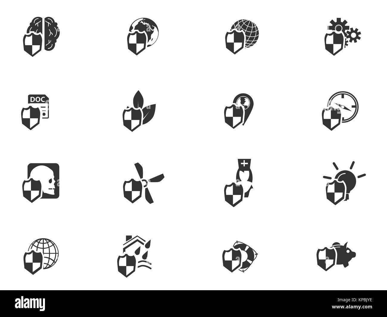 Versicherung Icons set Stockfoto