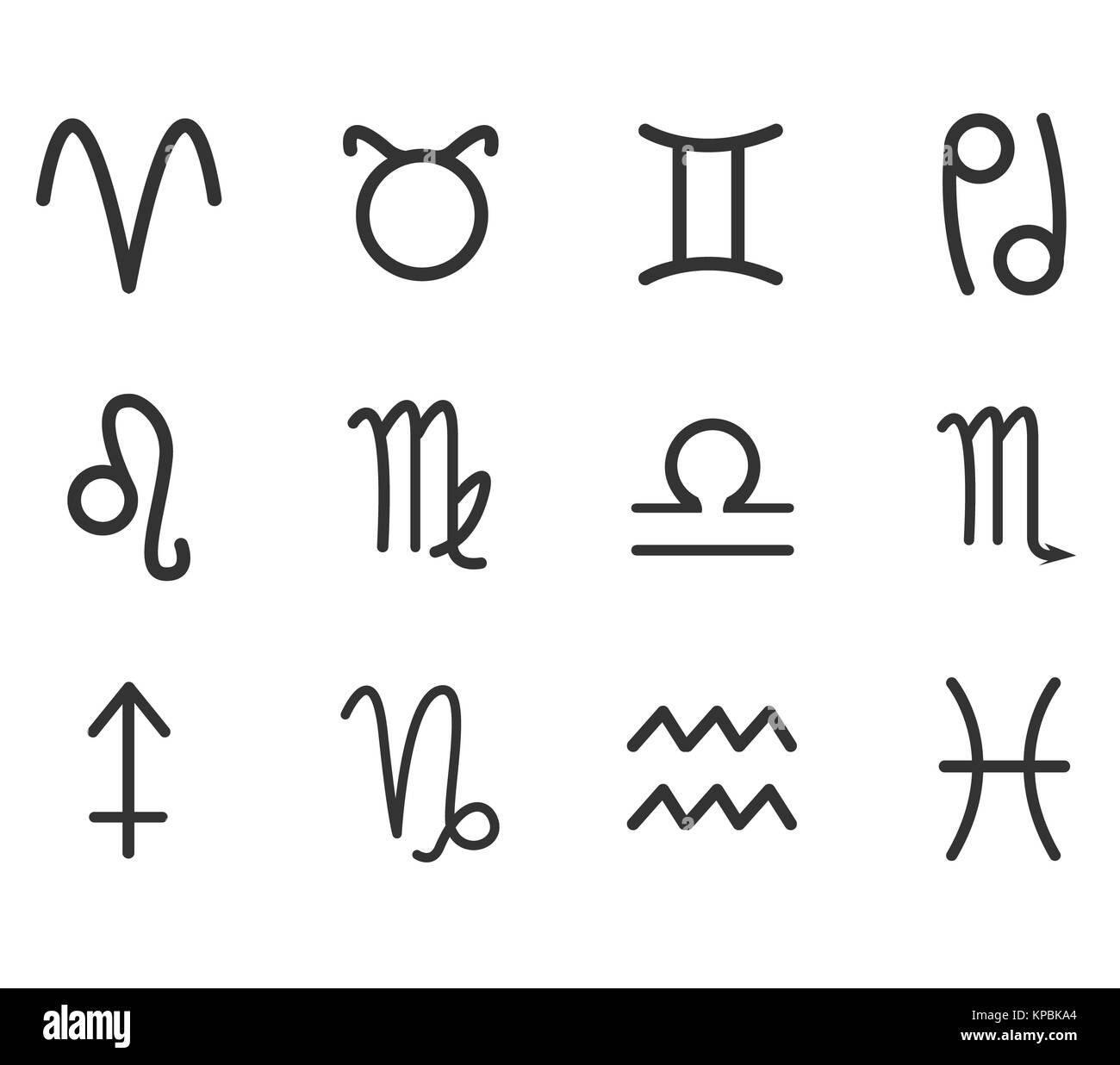 Tierkreis-Icon-set Stockfoto