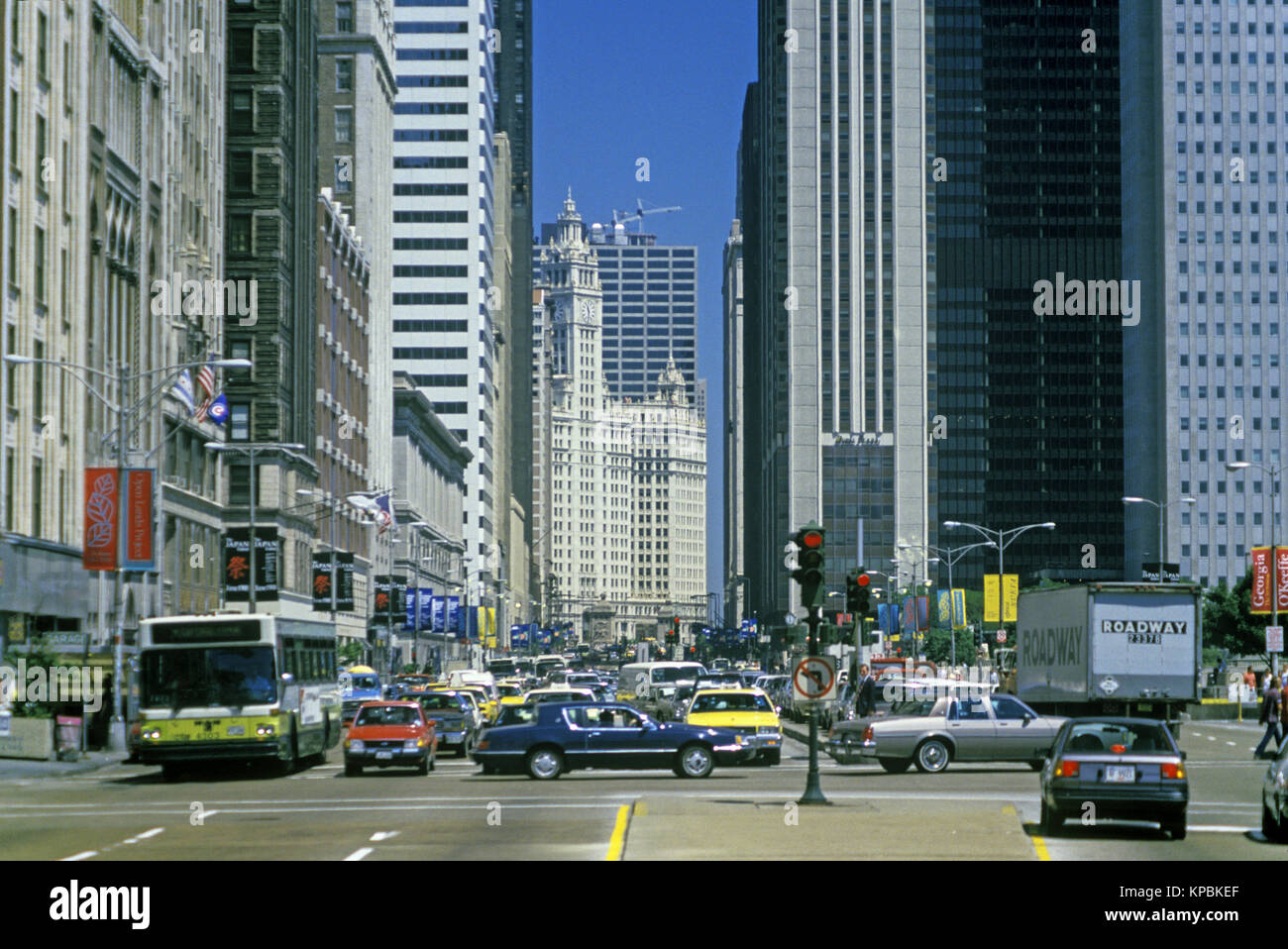 1988 historische Michigan Avenue Chicago Illinois USA Stockfoto