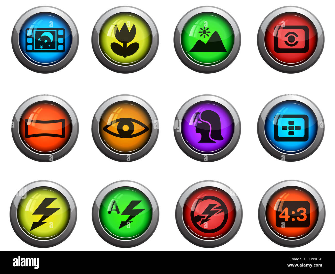 Foto-Modi Icons set Stockfoto