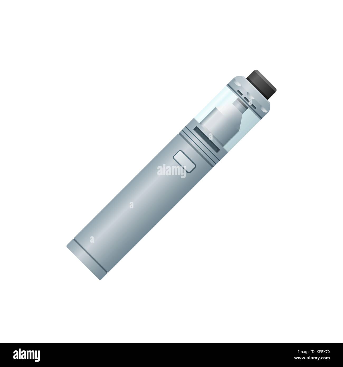 Vektor bunten flachen Design mechanische mod Vaporizer Gerät mit RDTA Typ Zerstäuber realistische Abbildung auf weißem Hintergrund Stock Vektor