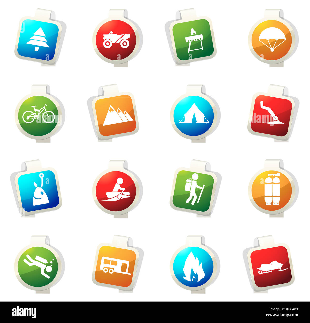 Aktive Erholung-Symbole Stockfoto