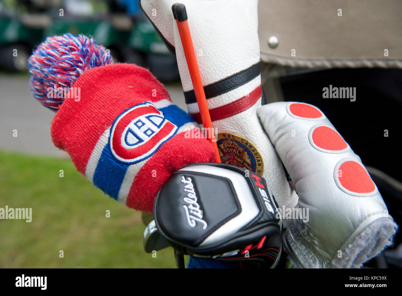 Montreal Canadiens (berühmte Ice Hockey Team) Golf Club headcover. Stockfoto
