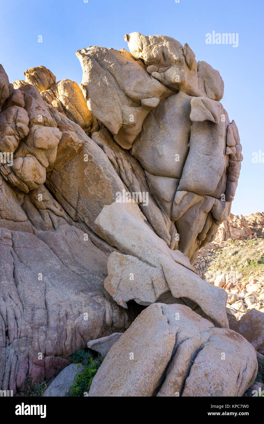 Porphyr Rock an der Costa Paradiso, Sardinien, Italien, Mittelmeer, Europa Stockfoto