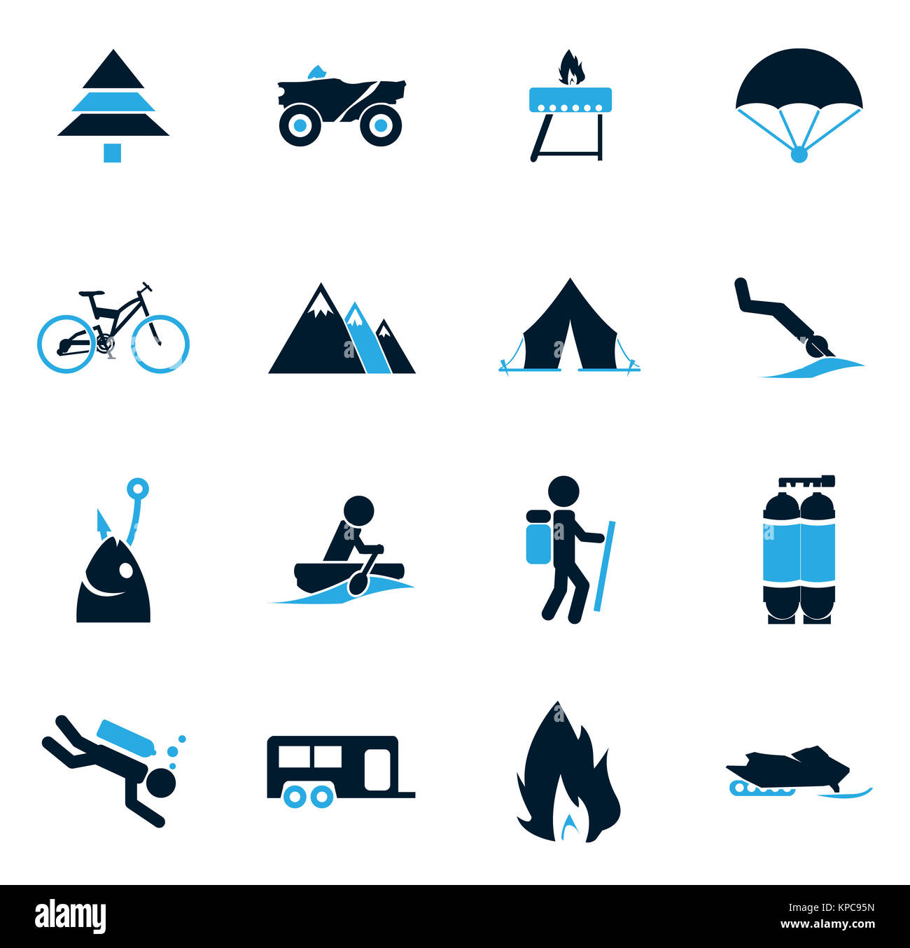 Aktive Erholung-Symbole Stockfoto