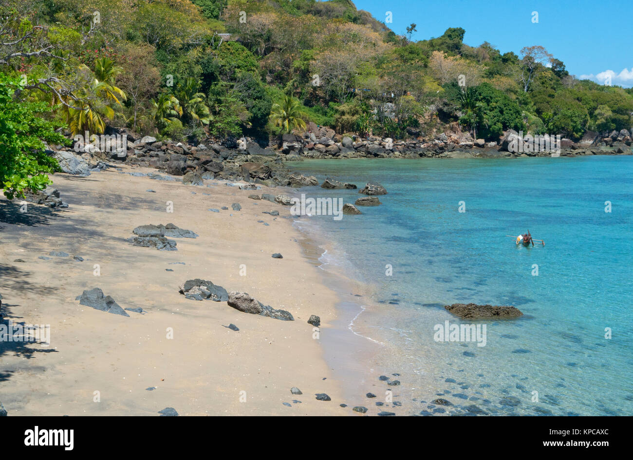 Ein schöner Strand in Nosy Komba, Madagaskar Stockfoto