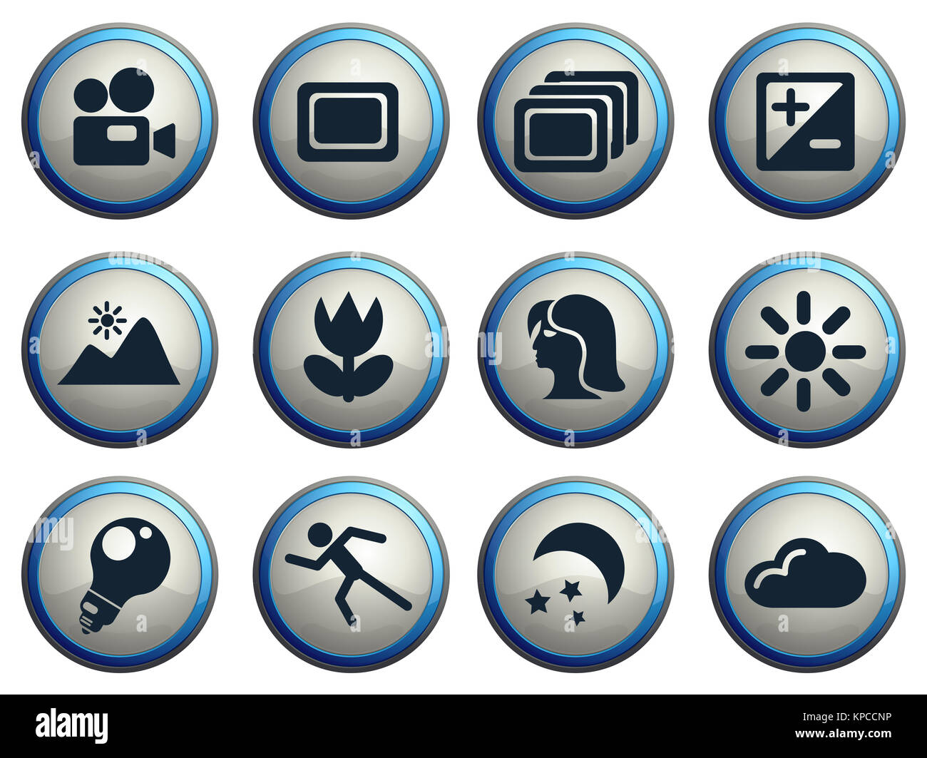 Fotografie-Silhouette-Symbole Stockfoto