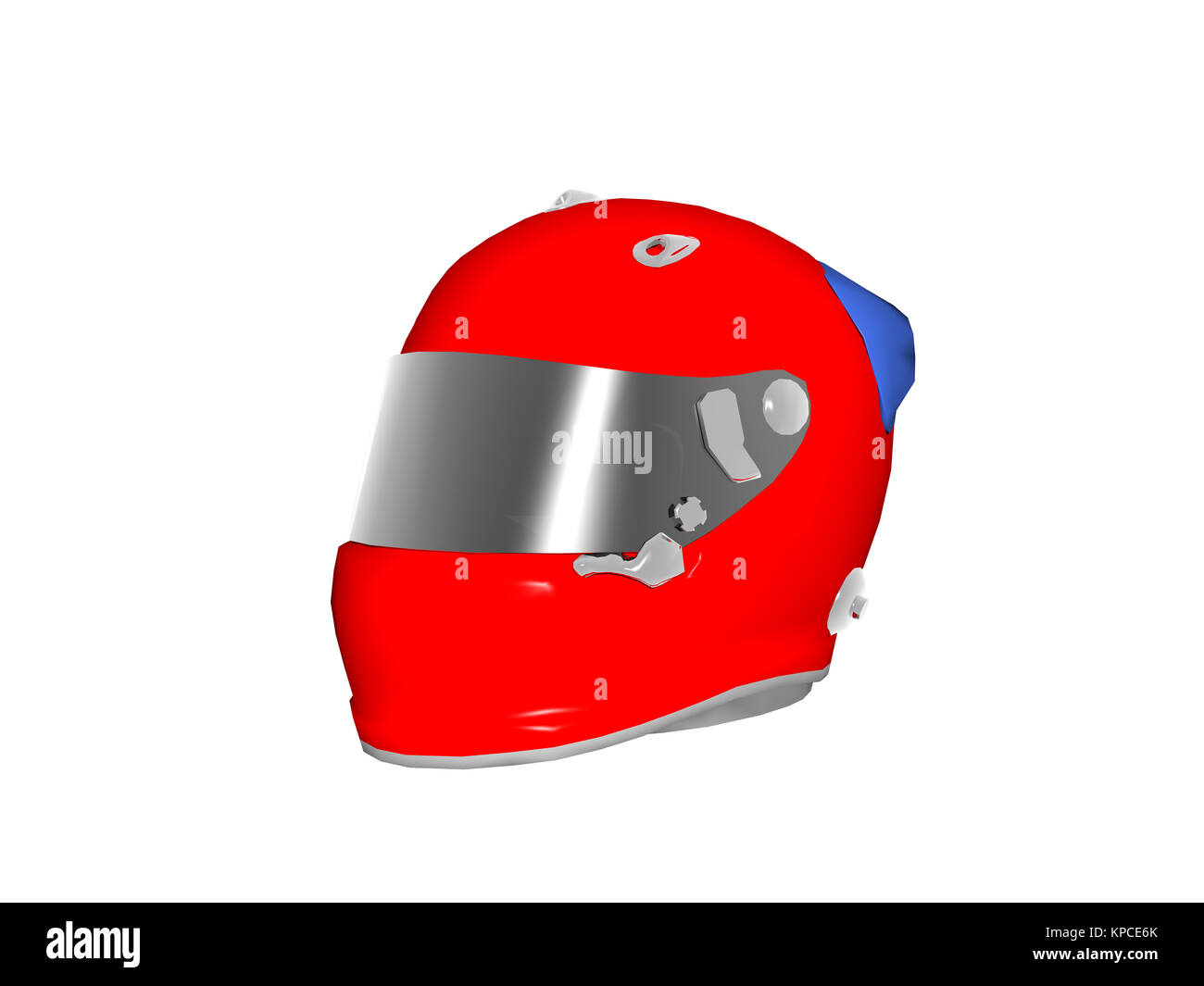 Optionale rotes Motorrad Helm Stockfoto