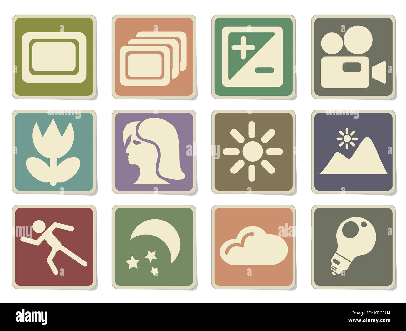 Fotografie-Silhouette-Symbole Stockfoto