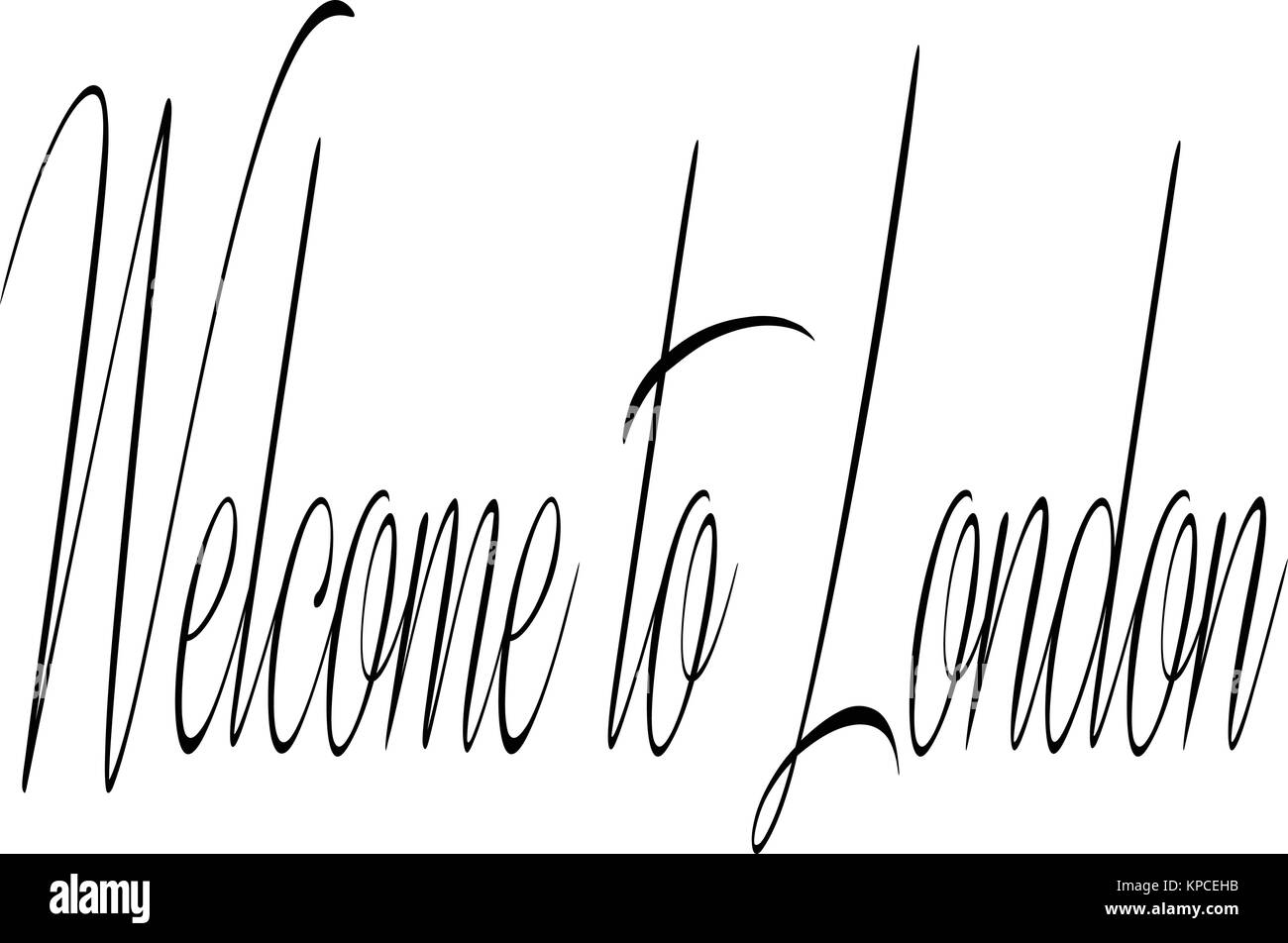 Willkommen text Zeichen illuastration auf weißem Hintergrund nach London Stock Vektor