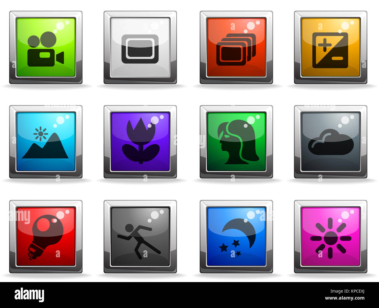 Fotografie-Silhouette-Symbole Stockfoto