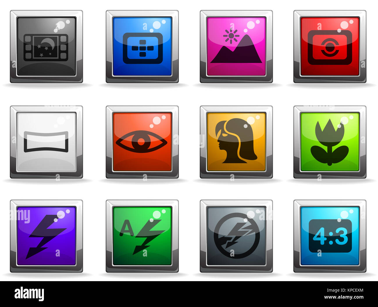 Fotografie-Silhouette-Symbole Stockfoto