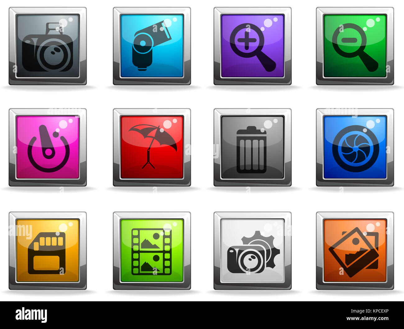 Fotografie-Silhouette-Symbole Stockfoto