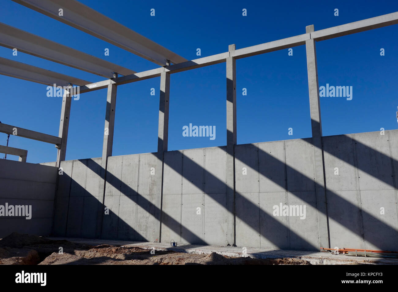 Baustelle, mit Betonfertigteilen Struktur Stockfoto