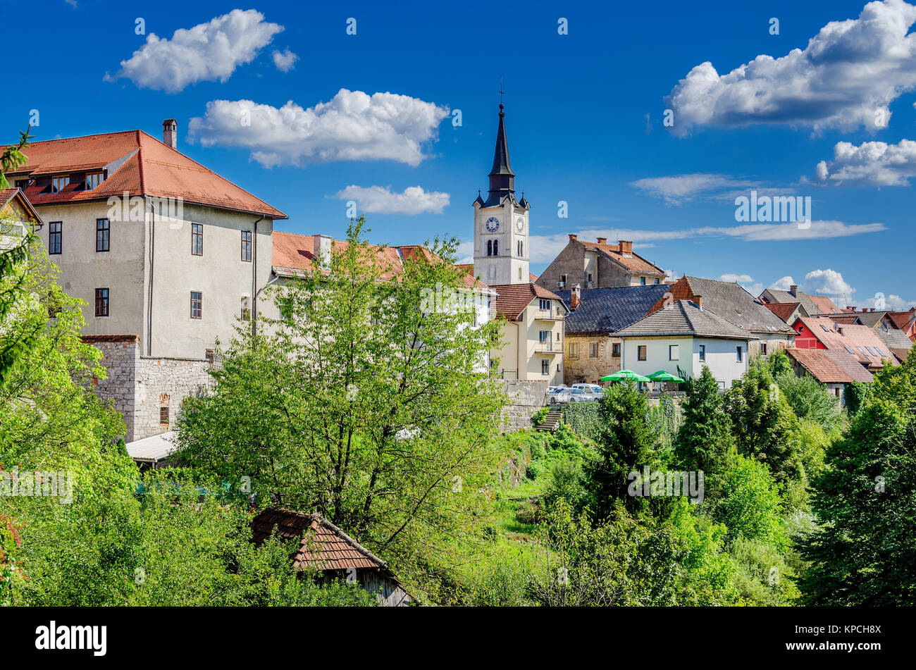 Stadt Crnomelj, Bela Krajina (Weiß Krain) Region, Slowenien, Europa. Stockfoto