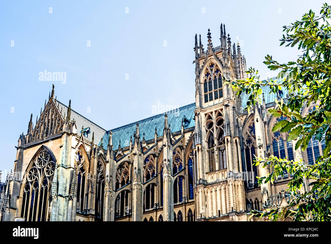 Metz (Frankreich): Kathedrale von Saint Etienne; Metz, Kathedrale, Stockfoto