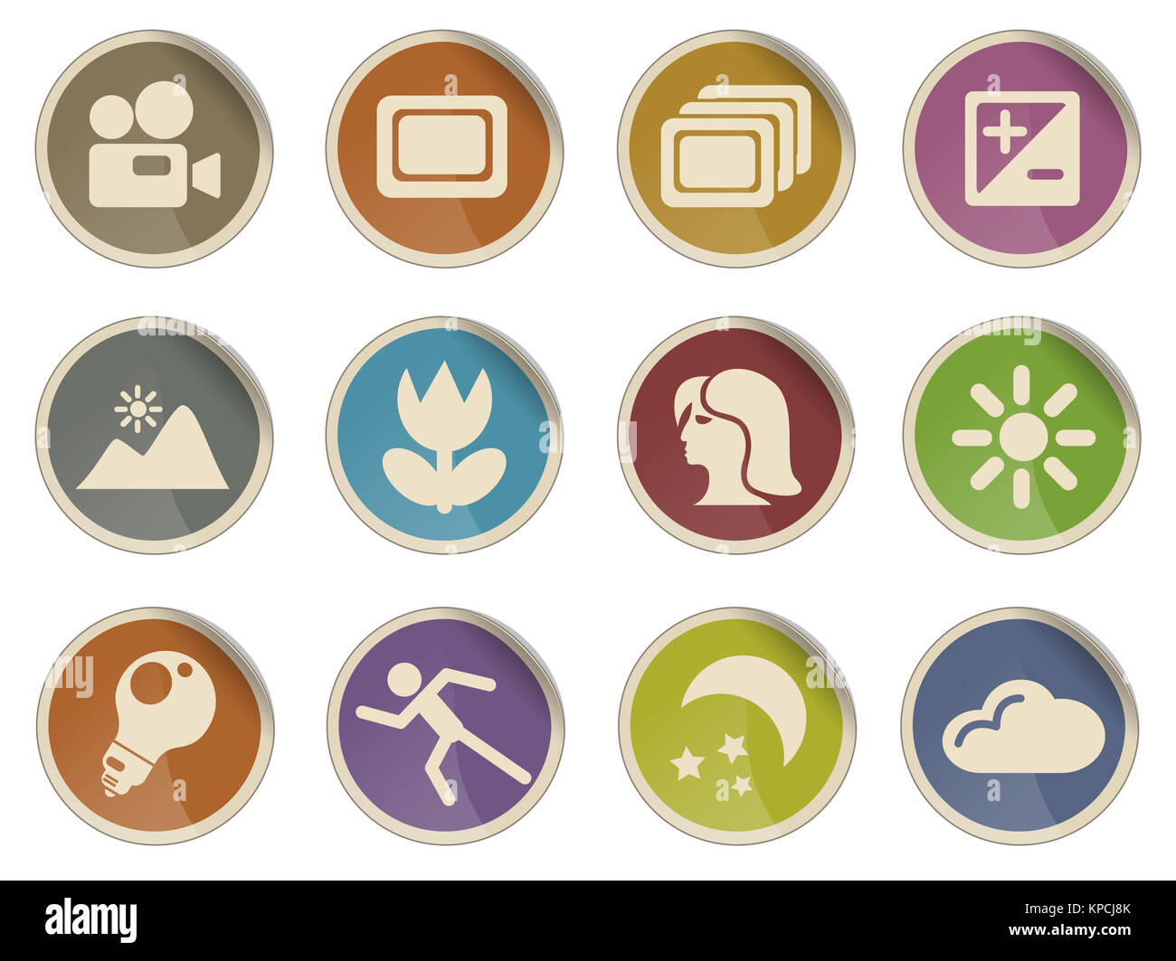 Fotografie-Silhouette-Symbole Stockfoto