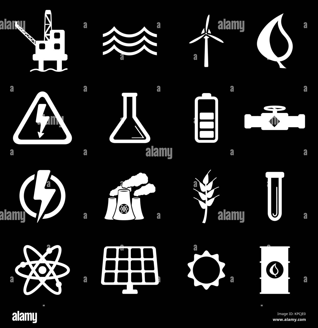 Bei der Stromerzeugung einfach Symbole Stockfoto