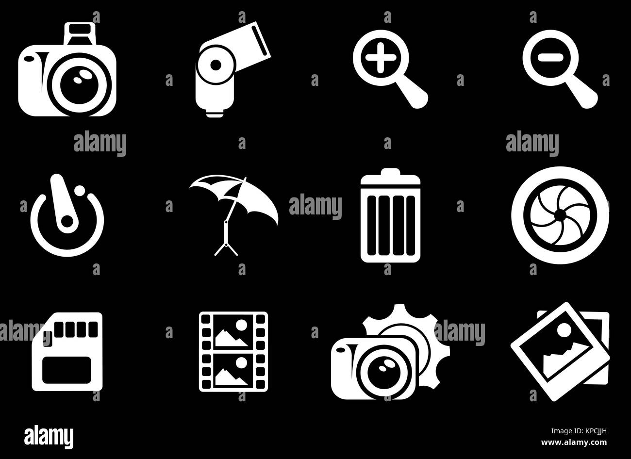 Fotografie-Silhouette-Symbole Stockfoto