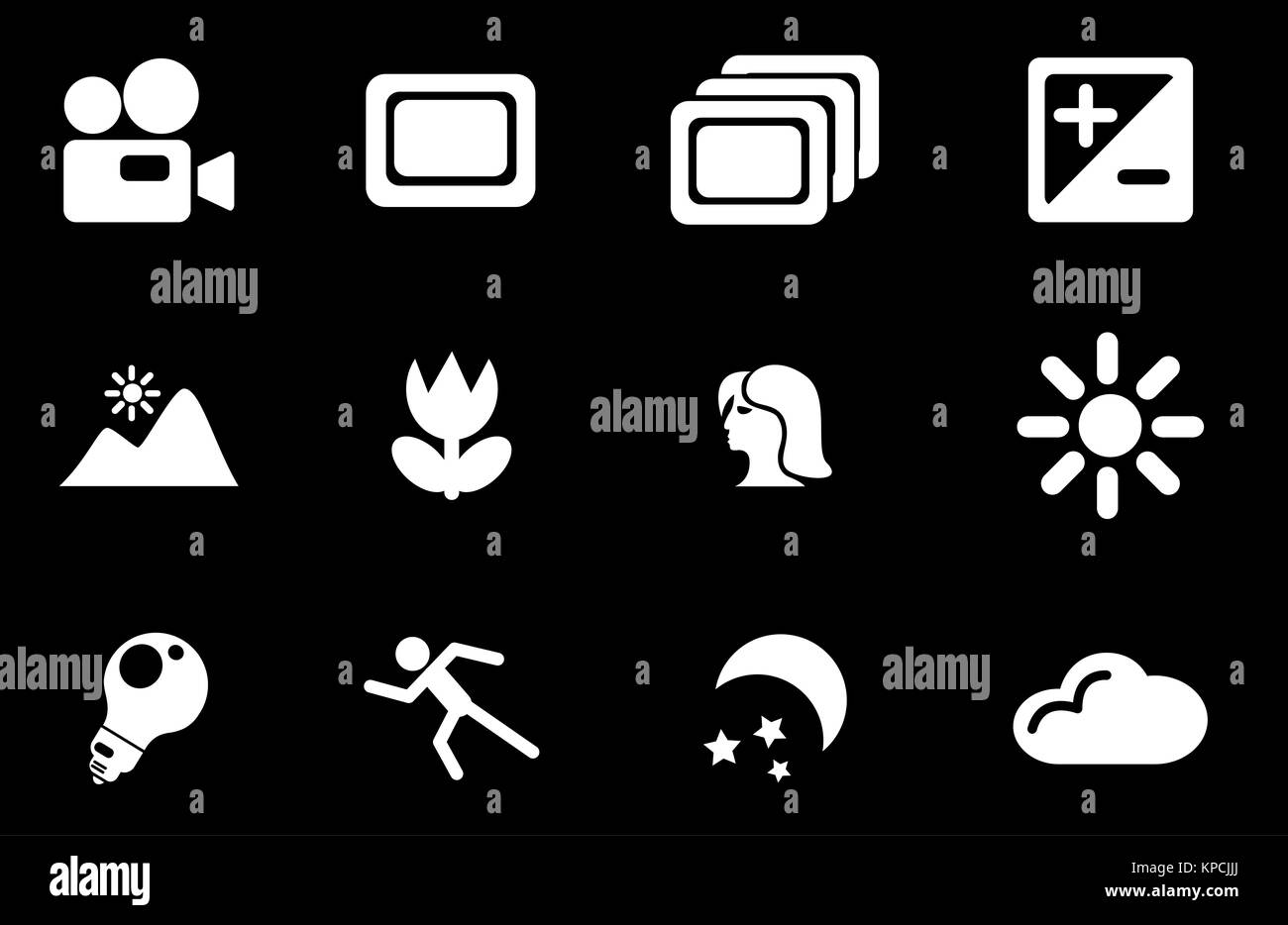 Modi des Foto-Silhouette-Icons Stockfoto