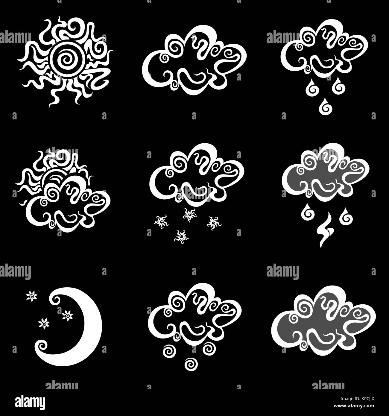 Wetter-einfache Vektor-icons Stockfoto