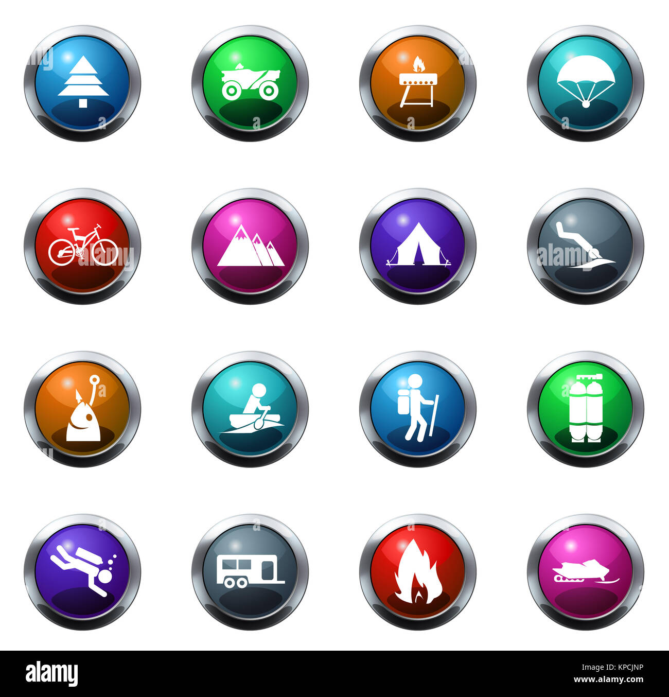 Aktive Erholung-Symbole Stockfoto