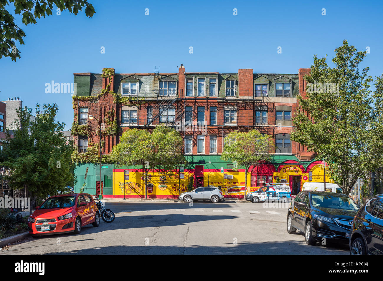 Odge's Hot Dog Restaurant im 19. Jahrhundert Wohnhaus im Westen der Stadt Nachbarschaft. Stockfoto