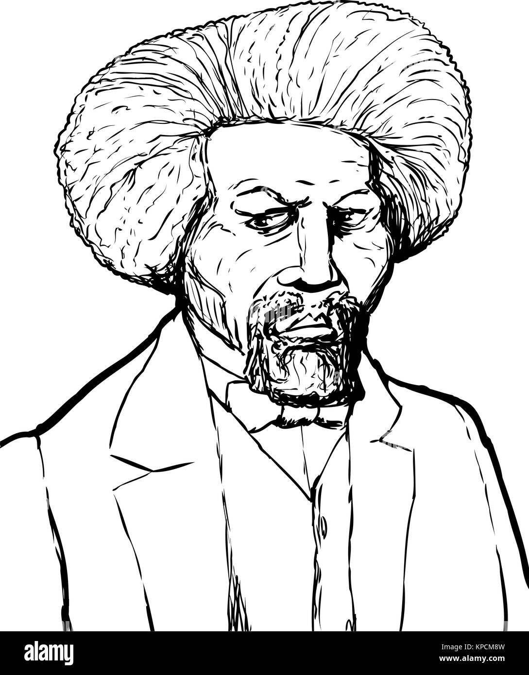 Umrissen Portrait von Frederick Douglass Stockfoto