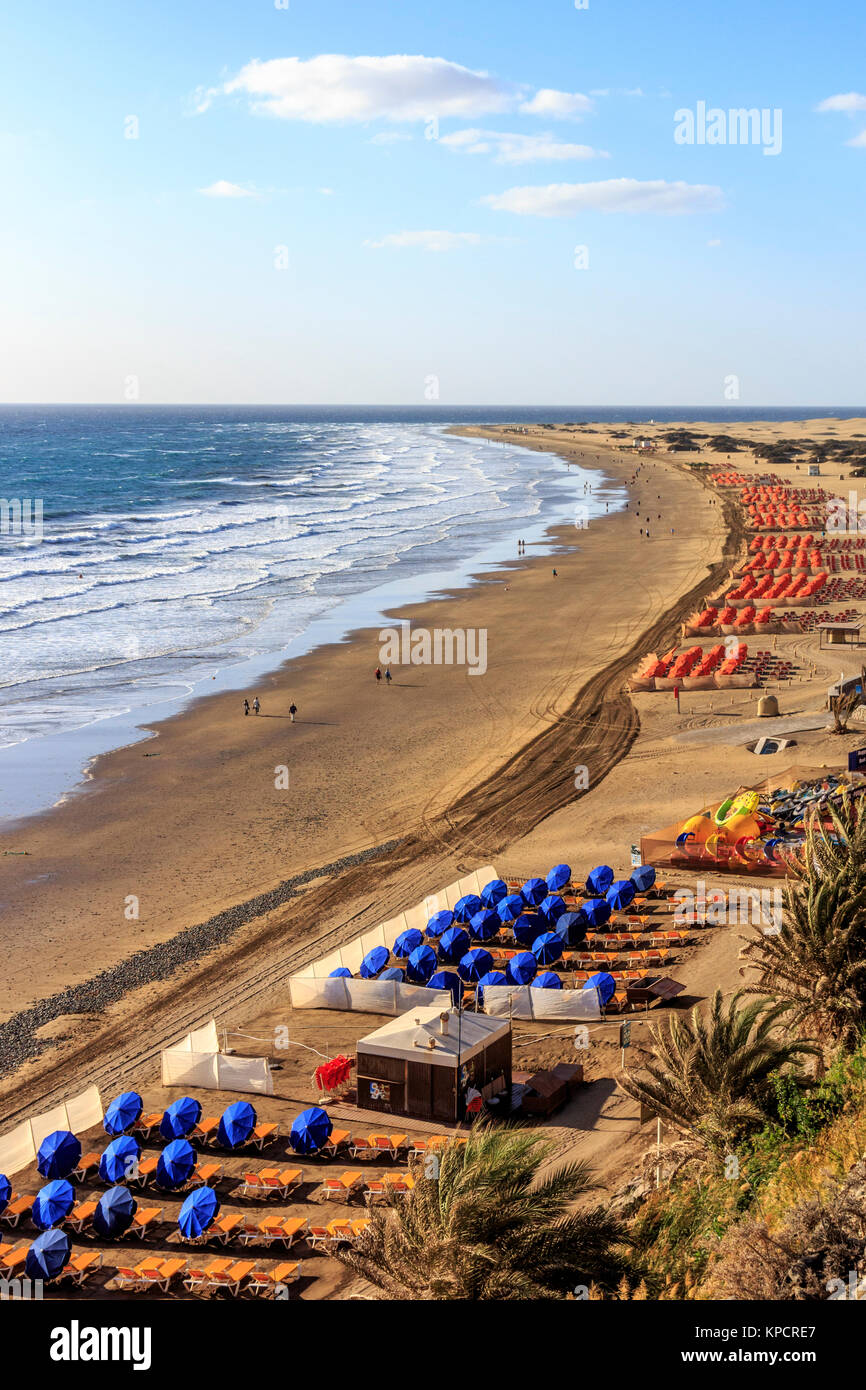 Dünen von Maspalomas, Playa del Inglés Holiday Resort kanarische Insel Gran Canaria, spanische Insel vor der Küste von North West Afrika Dezember 2017 Stockfoto
