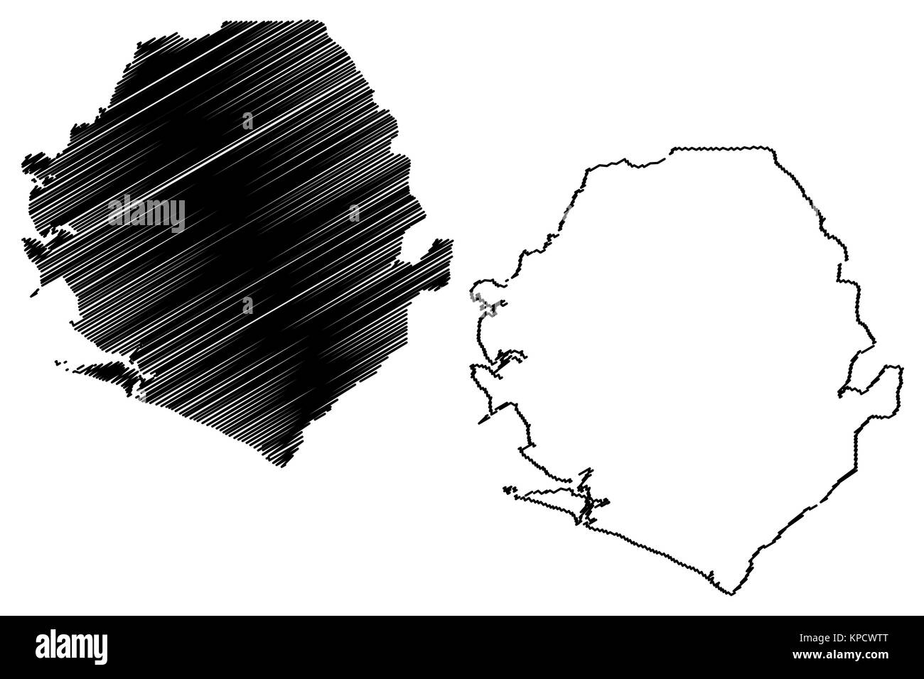 Sierra Leone karte Vektor-illustration, kritzeln Skizze Republik Sierra Leone Stock Vektor