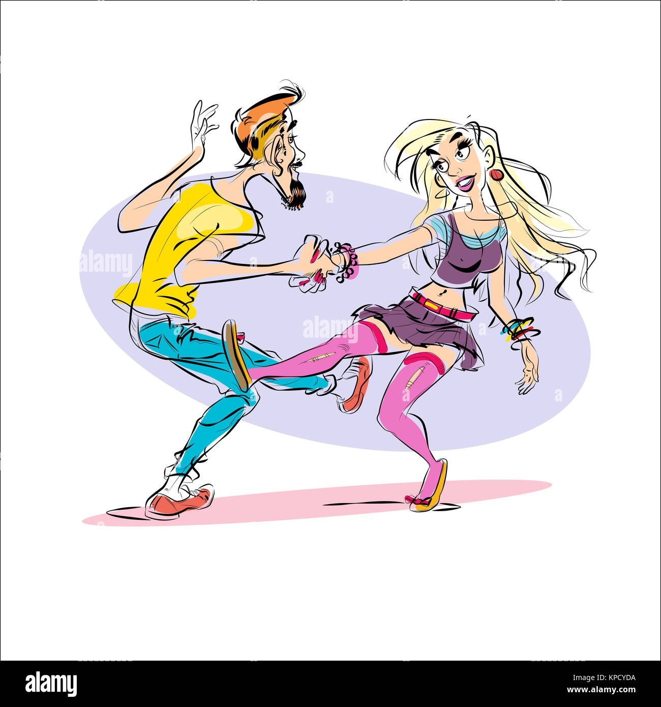 Paare tanzen rock Stockfoto