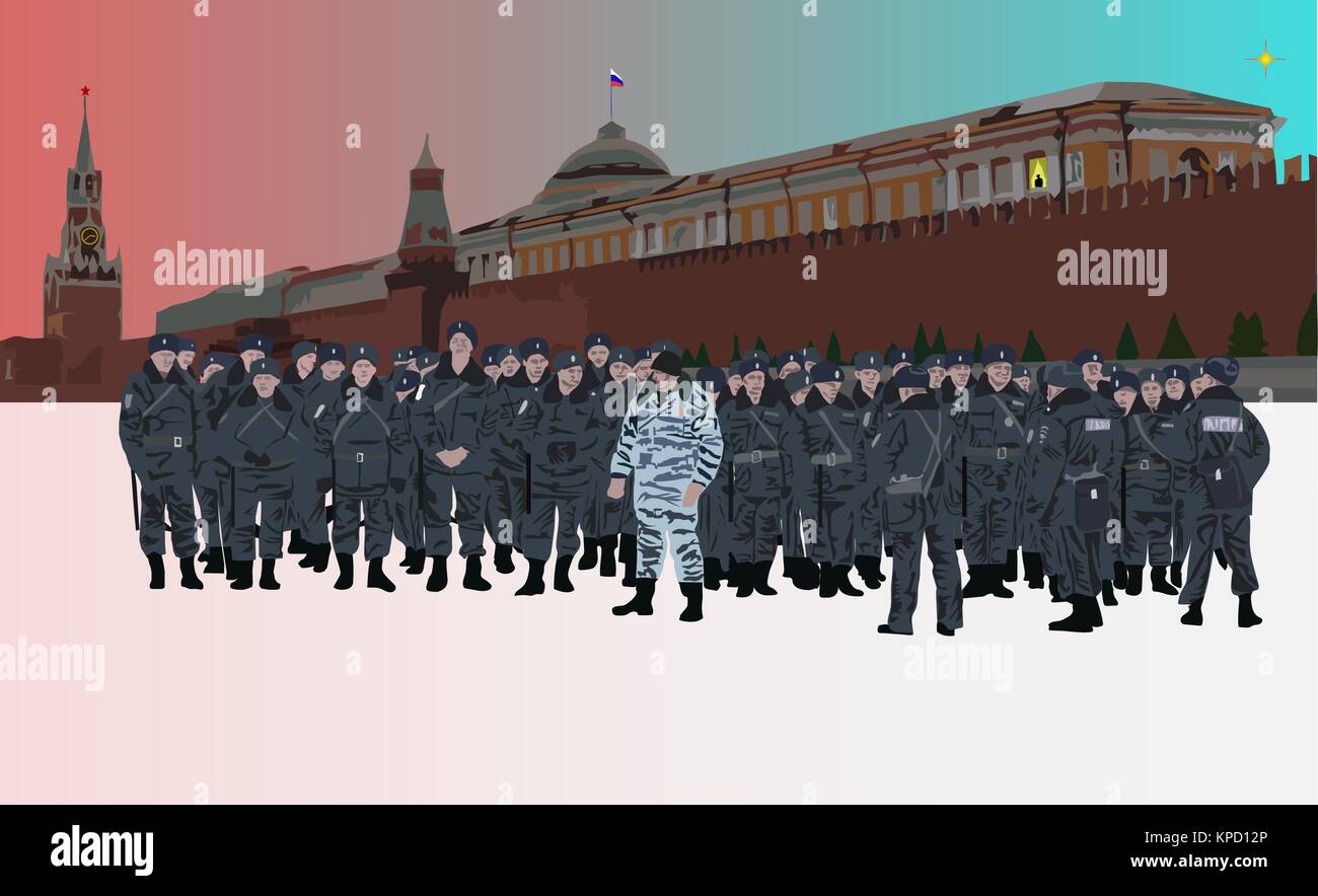Moskauer Polizei auf wachen Stock Vektor