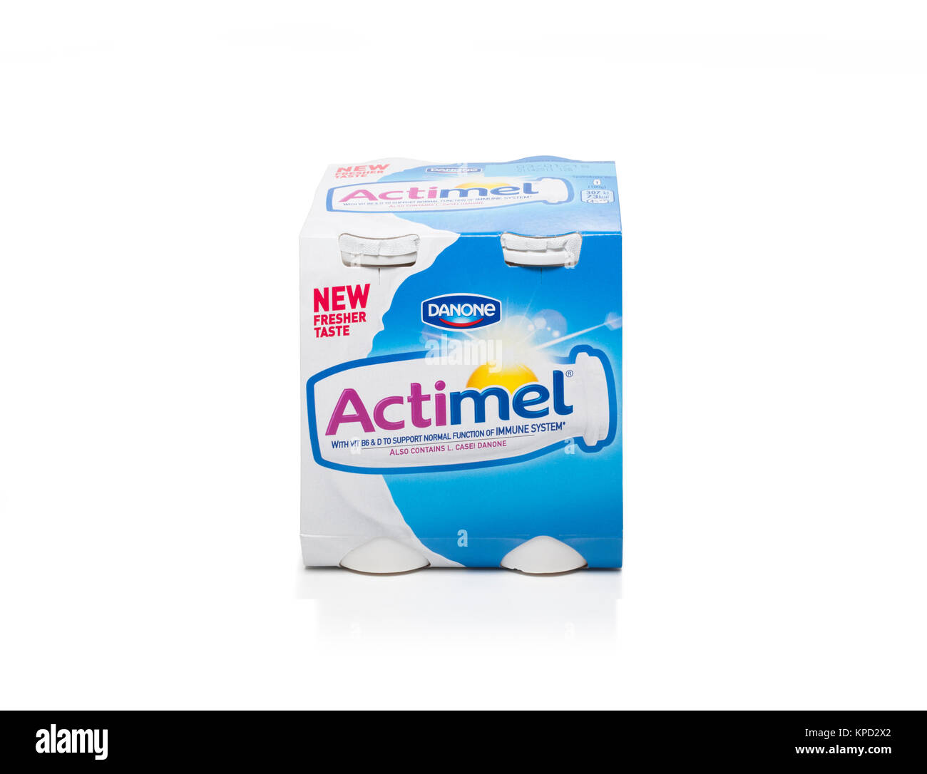 Actimel ist ein "probiotische" Joghurt - drink produziert durch die Französisch Stockfoto